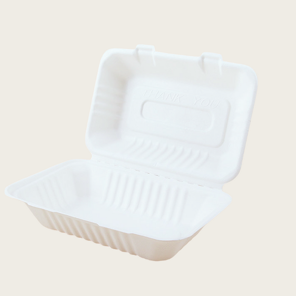 9" X 6" Sugarcane Clamshell (230*158*80mm) / 250pcs