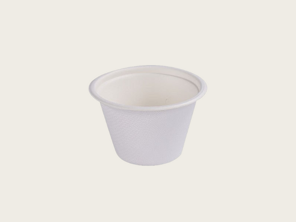 4OZ 2000pcs Biodegradable White Sugarcane Sauce Takeaway Container Base