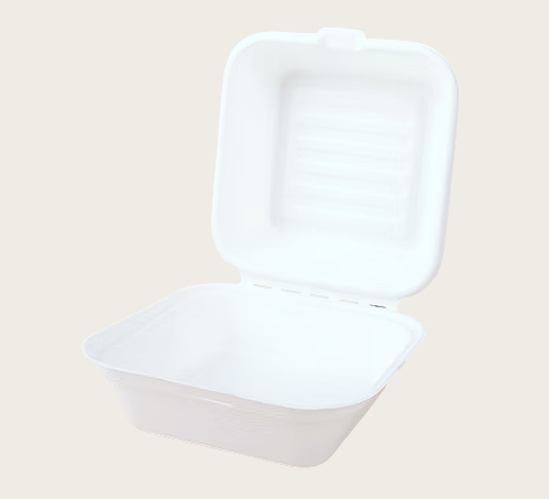 6" Sugarcane Clamshell Burger Box (155*152*78mm) / 500pcs